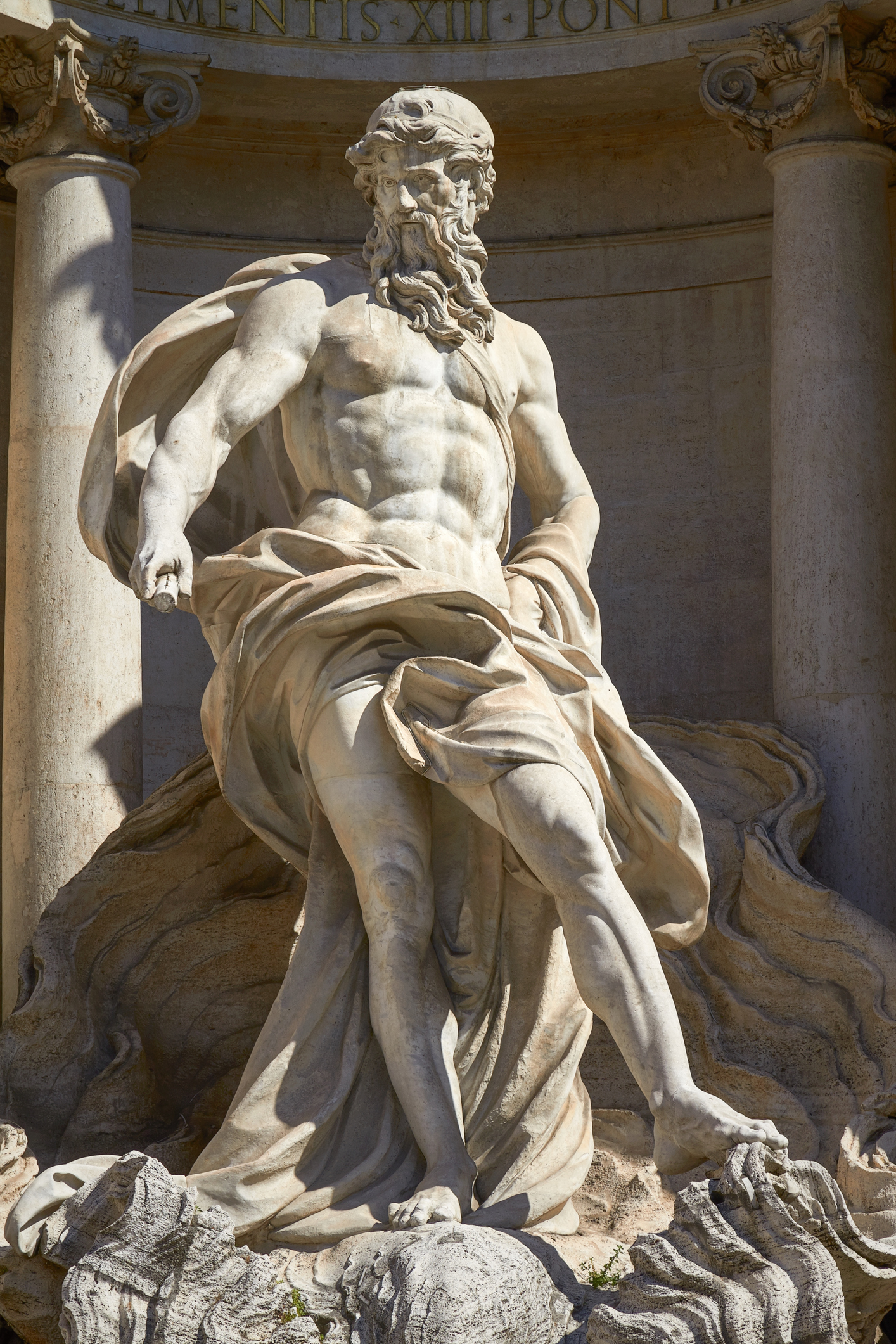 The Neptune Statue of the Trevi Fountain in Rome Italy | MoveScape Center